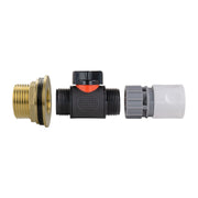 Water Butt Brass Kit 1" with In-Line Valve + Female Quick Connector WL and Drill Bit - Home & Garden > Lawn & Garden Tech Hose & Fittings