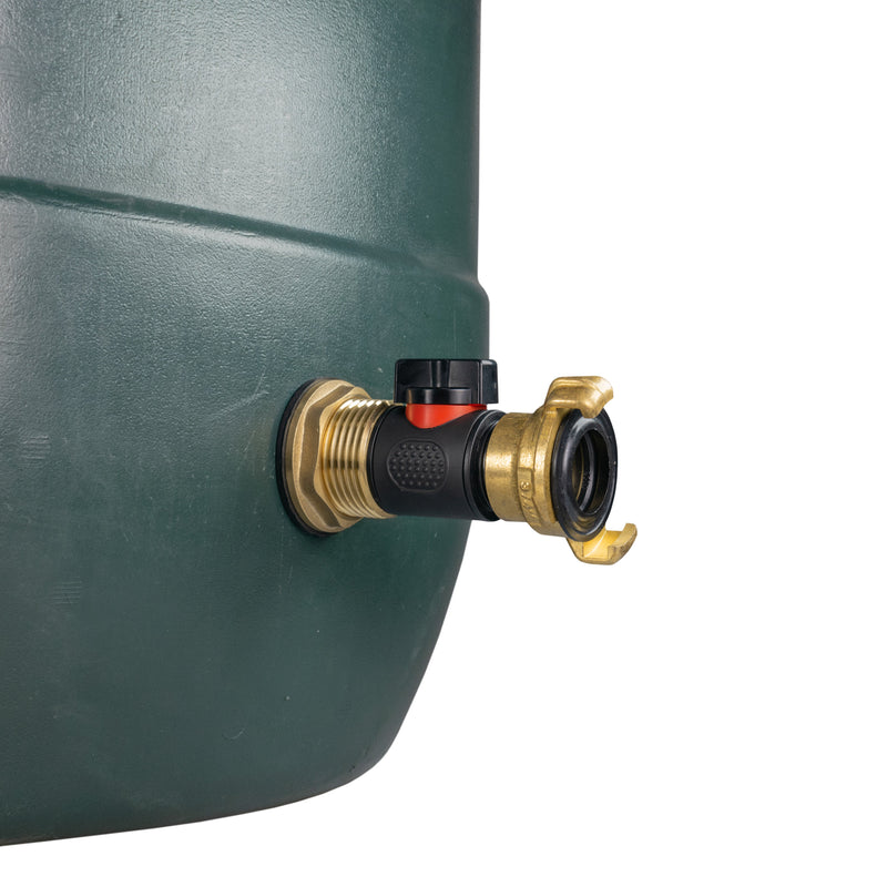 Water Butt Brass Kit 1" with In-Line Valve + Geka - Hardware > Plumbing > Plumbing Fittings & Supports > Plumbing Valves Tech Hose & Fittings