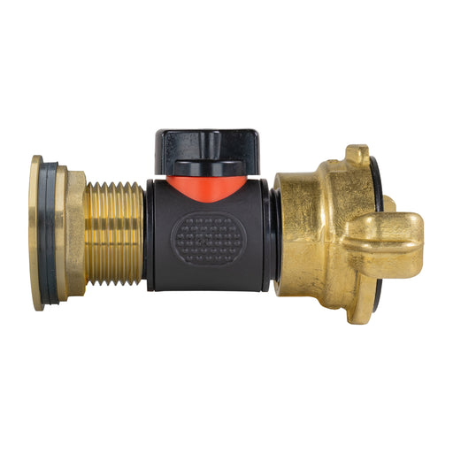 Water Butt Brass Kit 1" with In-Line Valve + Geka and Drill Bit - Home & Garden > Lawn & Garden Tech Hose & Fittings