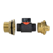 Water Butt Brass Kit 1" with In-Line Valve + Geka and Drill Bit - Home & Garden > Lawn & Garden Tech Hose & Fittings