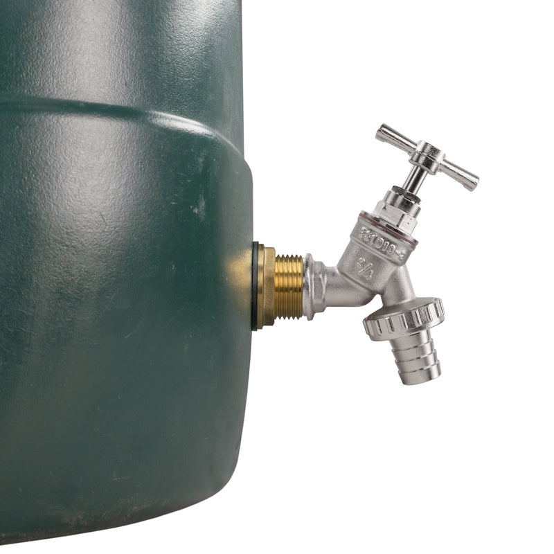 Water Butt Brass Kit 1" with Nickel Plated Barbed Tap - Hardware > Plumbing > Plumbing Fittings & Supports > Plumbing Valves Tech Hose & Fittings