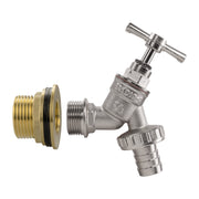 Water Butt Brass Kit 1" with Nickel Plated Barbed Tap - Hardware > Plumbing > Plumbing Fittings & Supports > Plumbing Valves Tech Hose & Fittings