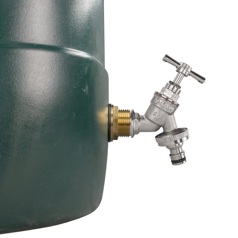 Water Butt Brass Kit 1" with Nickel Plated Quick Connect Tap - Hardware > Plumbing > Plumbing Fittings & Supports > Plumbing Valves Tech Hose & Fittings