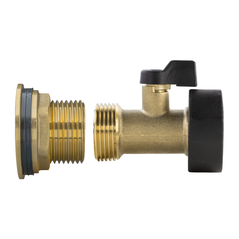 Water Butt Brass Kit 1" with Brass Valve - Home & Garden > Lawn & Garden > Watering & Irrigation Tech Hose & Fittings