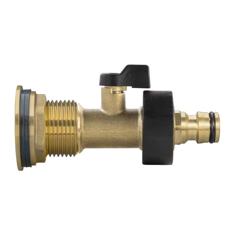 Water Butt Brass Kit 1" with Brass Valve + Quick Connect and Drill Bit - Home & Garden > Lawn & Garden Tech Hose & Fittings
