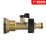 Water Butt Brass Kit 1" with Brass Valve + Quick Connect - Home & Garden > Lawn & Garden > Watering & Irrigation Tech Hose & Fittings