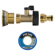 Water Butt Brass Kit 1" with Brass Valve + Quick Connect and Drill Bit - Home & Garden > Lawn & Garden Tech Hose & Fittings