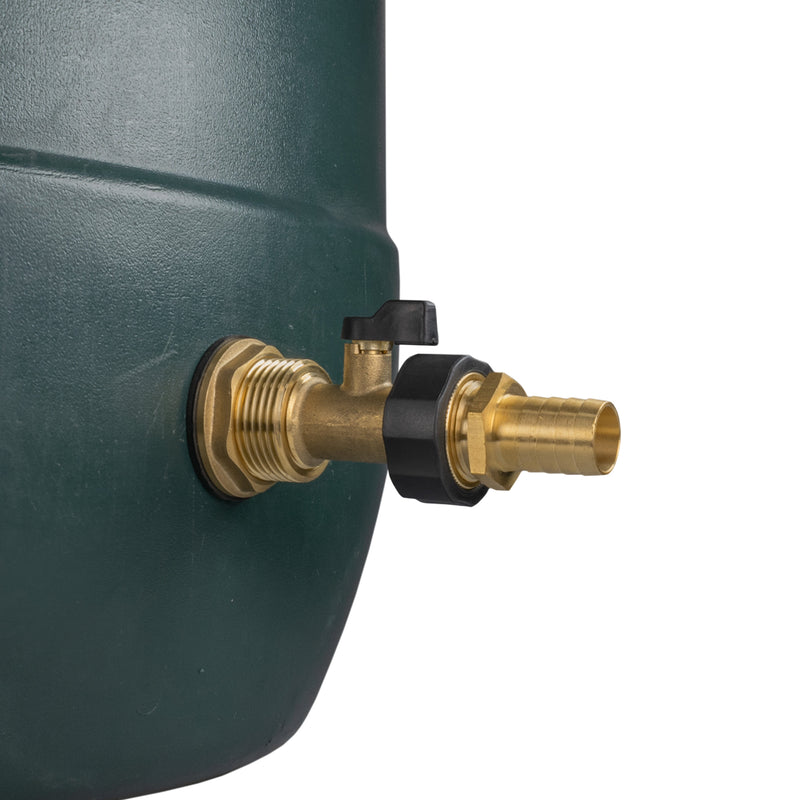 Water Butt Brass Kit 1" with Brass Valve + 19mm Barb and Drill Bit - Home & Garden > Lawn & Garden Tech Hose & Fittings