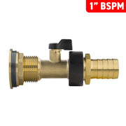 Water Butt Brass Kit 1" with Brass Valve + 19mm Barb and Drill Bit - Home & Garden > Lawn & Garden Tech Hose & Fittings