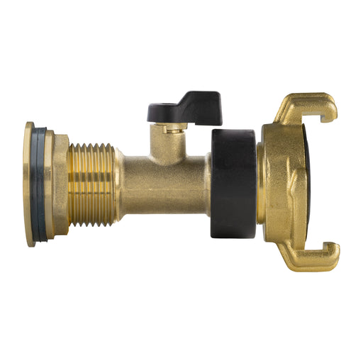 Water Butt Brass Kit 1" with Brass Valve + Geka and Drill Bit - Home & Garden > Lawn & Garden Tech Hose & Fittings