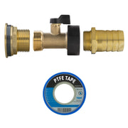 Water Butt Brass Kit 1" with Brass Valve + 25mm Barb and Drill Bit - Home & Garden > Lawn & Garden Tech Hose & Fittings