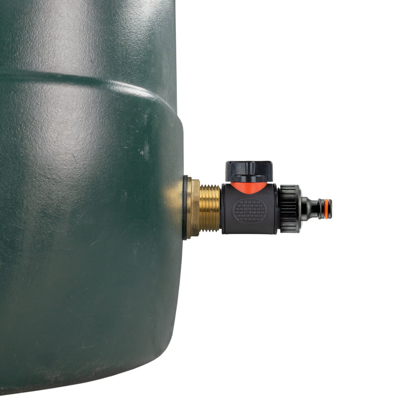 Water Butt Brass Kit 1" with In-Line Valve + Quick Connect - Home & Garden > Lawn & Garden > Watering & Irrigation Tech Hose & Fittings
