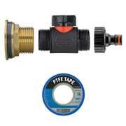 Water Butt Brass Kit 1" with In-Line Valve + Quick Connect - Home & Garden > Lawn & Garden > Watering & Irrigation Tech Hose & Fittings