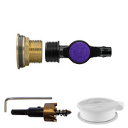 Water Butt Brass Kit 1" with 13mm Barb Irrigation Valve and Drill Bit - Home & Garden > Lawn & Garden Tech Hose & Fittings