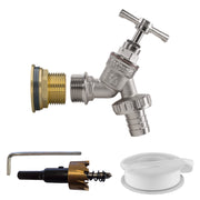 Water Butt Brass Kit 1" with Nickel Plated Barbed Tap and Drill Bit - Home & Garden > Lawn & Garden Tech Hose & Fittings