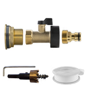 Water Butt Brass Kit 1" with Brass Valve + Quick Connect and Drill Bit - Home & Garden > Lawn & Garden Tech Hose & Fittings