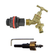 Water Butts Kit 3/4" with Brass Bib Tap & Snap On and Drill Bit - Home & Garden > Lawn & Garden Tech Hose & Fittings