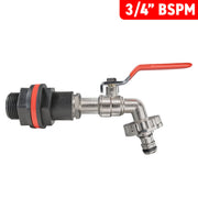 Water Butt Kit 3/4" with Quick Connect Lever Tap and Drill Bit - Home & Garden > Lawn & Garden Tech Hose & Fittings
