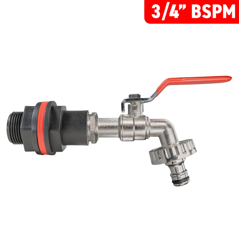 Water Butt Kit 3/4" with Quick Connect Lever Tap and Drill Bit - Home & Garden > Lawn & Garden Tech Hose & Fittings