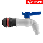 Water Butt Kit 3/4" with White PVC Tap - Home & Garden > Lawn & Garden > Watering & Irrigation Tech Hose & Fittings