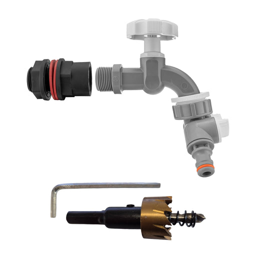 Water Butts Kit 3/4" PP WL Tap & Tap Splitter and Drill Bit - Home & Garden > Lawn & Garden Tech Hose & Fittings