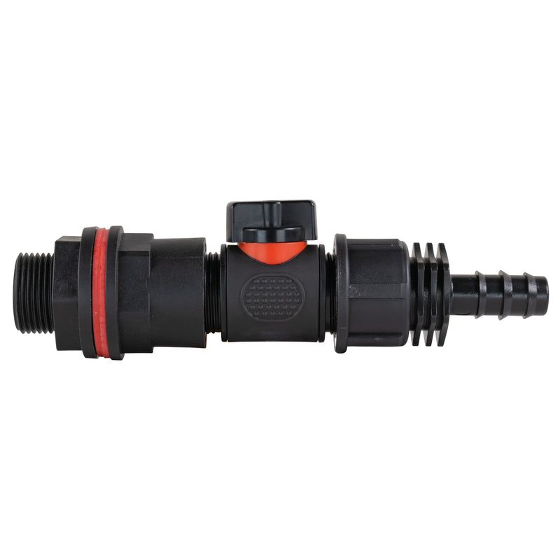 Water Butt Kit 3/4" with In-Line Valve + 1/2" Barb - Home & Garden > Lawn & Garden > Watering & Irrigation Tech Hose & Fittings