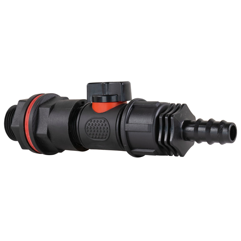 Water Butt Kit 3/4" with In-Line Valve + 1/2" Barb and Drill Bit - Home & Garden > Lawn & Garden Tech Hose & Fittings