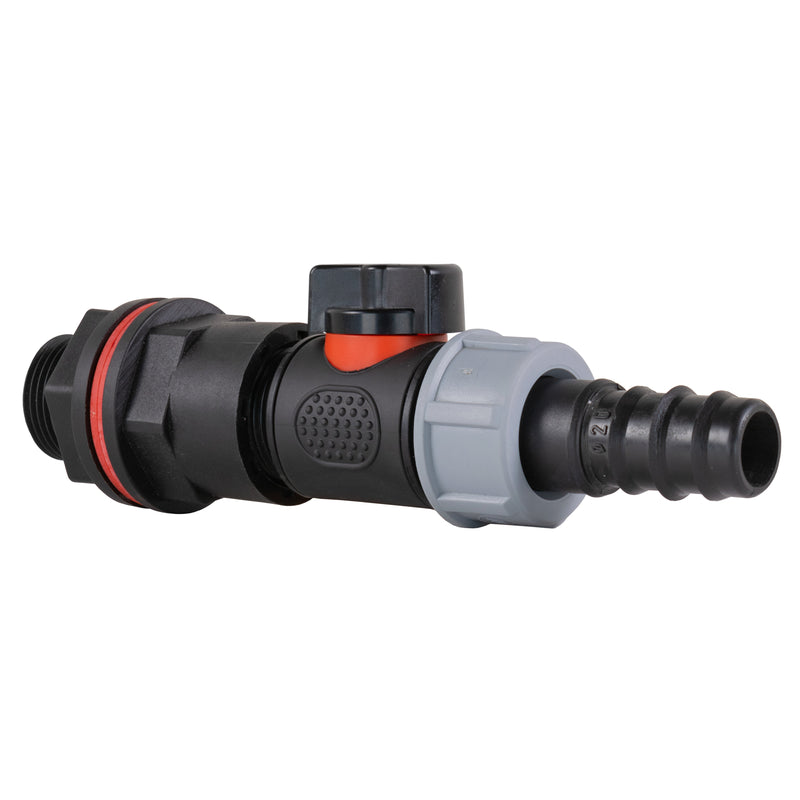 Water Butt Kit 3/4" with In-Line Valve + 3/4" Barb and Drill Bit - Home & Garden > Lawn & Garden Tech Hose & Fittings