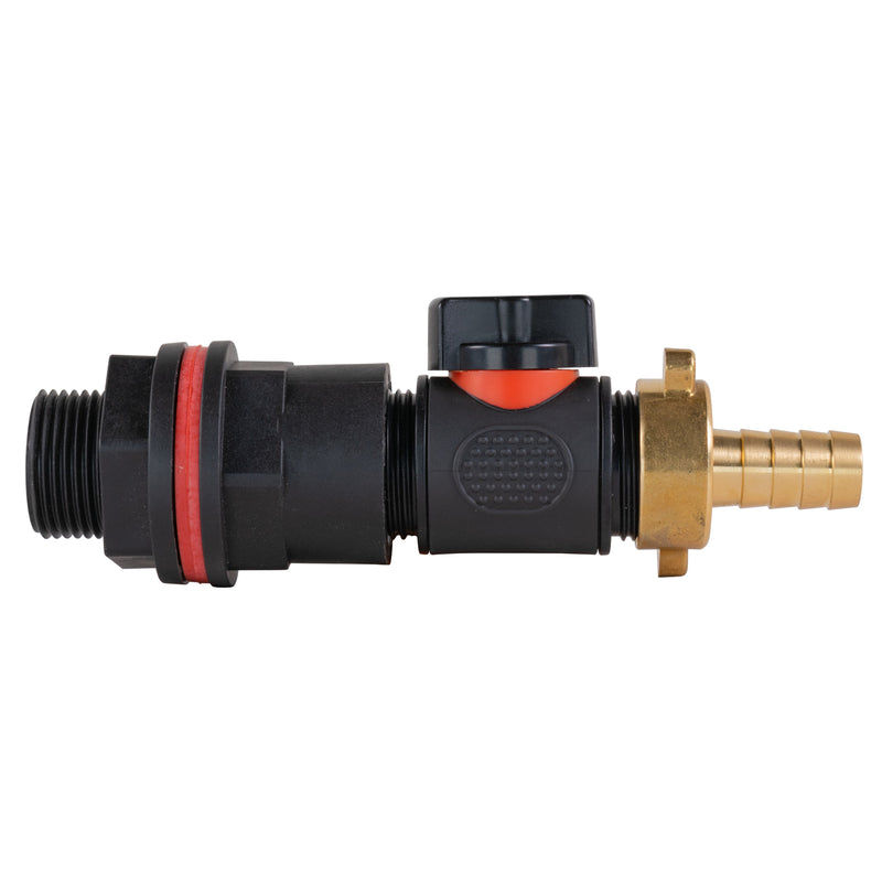 Water Butt Kit 3/4" with In-Line Valve + 13mm Brass Barb - Home & Garden > Lawn & Garden > Watering & Irrigation Tech Hose & Fittings