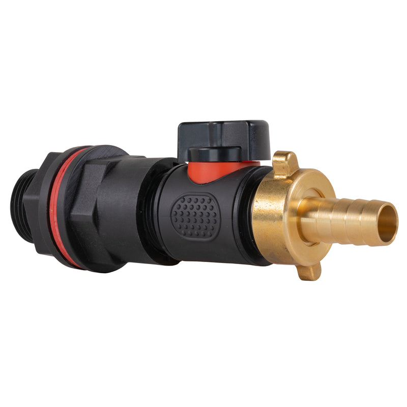 Water Butt Kit 3/4" with In-Line Valve + 13mm Brass Barb - Home & Garden > Lawn & Garden > Watering & Irrigation Tech Hose & Fittings