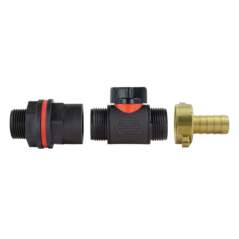 Water Butt Kit 3/4" with In-Line Valve + 13mm Brass Barb - Home & Garden > Lawn & Garden > Watering & Irrigation Tech Hose & Fittings