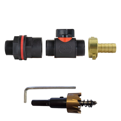 Water Butt Kit 3/4" with In-Line Valve + 13mm Brass Barb and Drill Bit - Home & Garden > Lawn & Garden Tech Hose & Fittings