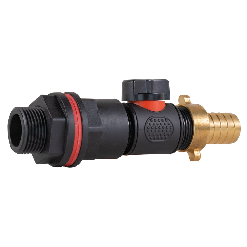 Water Butt Kit 3/4" with In-Line Valve + 19mm Brass Barb - Home & Garden > Lawn & Garden > Watering & Irrigation Tech Hose & Fittings