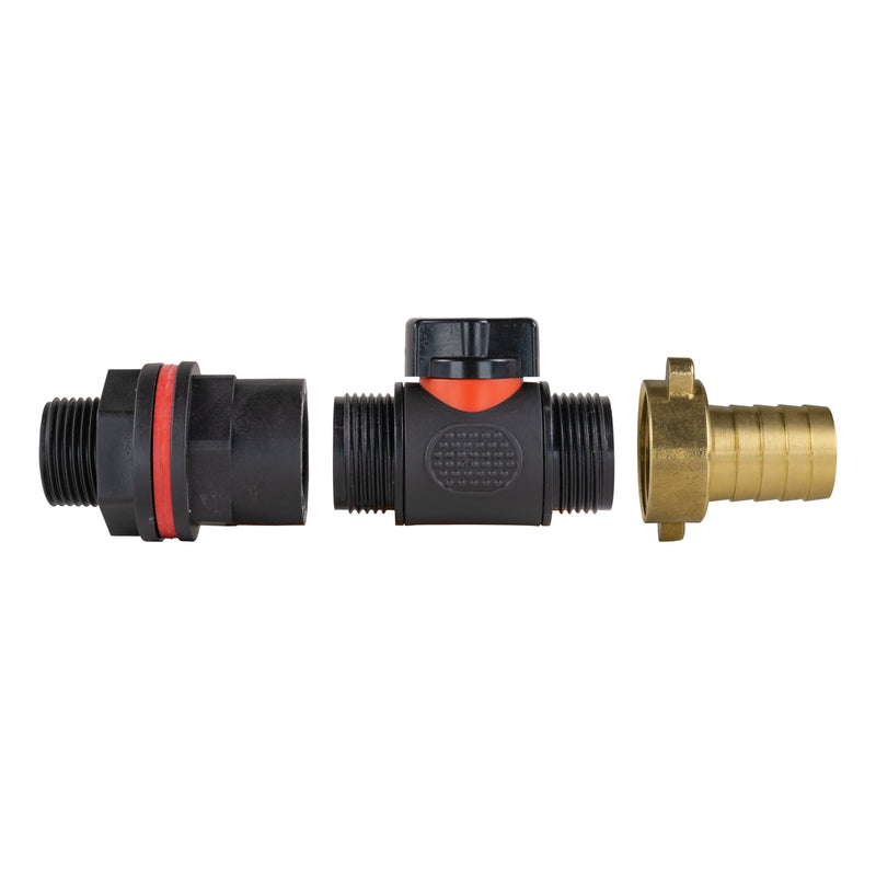 Water Butt Kit 3/4" with In-Line Valve + 19mm Brass Barb - Home & Garden > Lawn & Garden > Watering & Irrigation Tech Hose & Fittings