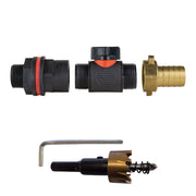 Water Butt Kit 3/4" with In-Line Valve + 19mm Brass Barb and Drill Bit - Home & Garden > Lawn & Garden Tech Hose & Fittings