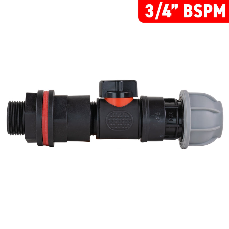 Water Butt Kit 3/4" with In-Line Valve + 25mm MDPE Joiner - Home & Garden > Lawn & Garden > Watering & Irrigation Tech Hose & Fittings