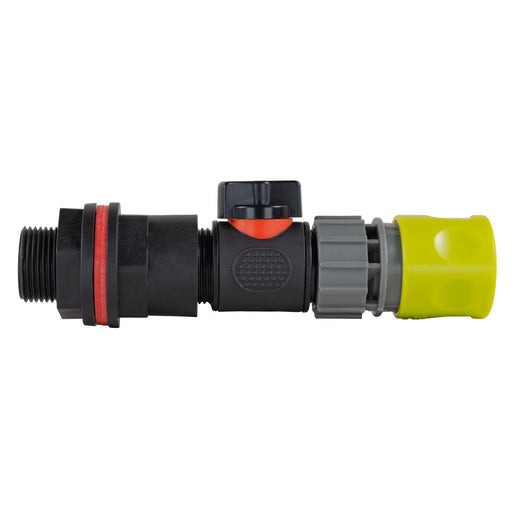 Water Butt Kit 3/4" with In-Line Valve + Female Quick Connector Lime - Hardware > Plumbing > Plumbing Fittings & Supports > Plumbing Valves Tech Hose & Fittings