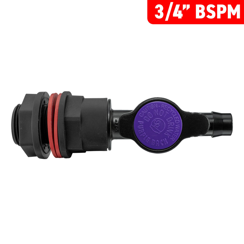 Water Butt Kit 3/4" with 13mm Barb Irrigation Valve and Drill Bit - Home & Garden > Lawn & Garden Tech Hose & Fittings