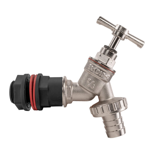Water Butt Kit 3/4" with Nickel Plated Barbed Tap and Drill Bit - Home & Garden > Lawn & Garden Tech Hose & Fittings