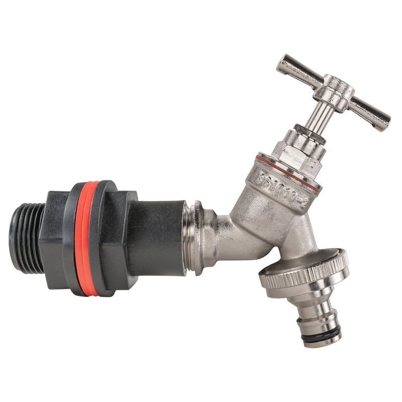 Water Butt Kit 3/4" with Nickel Plated Quick Connect Tap - Hardware > Plumbing > Plumbing Fittings & Supports > Plumbing Valves Tech Hose & Fittings