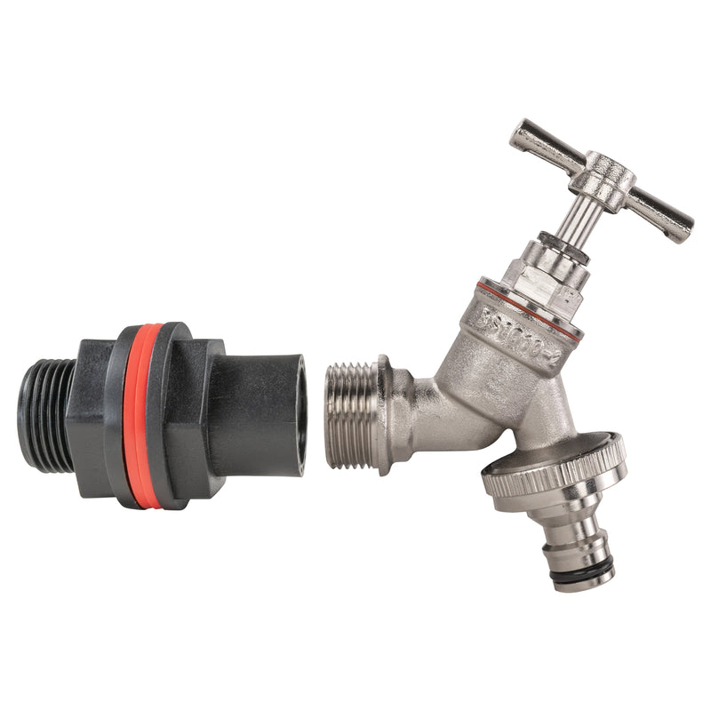 Water Butt Kit 3/4" with Nickel Plated Quick Connect Tap - Hardware > Plumbing > Plumbing Fittings & Supports > Plumbing Valves Tech Hose & Fittings