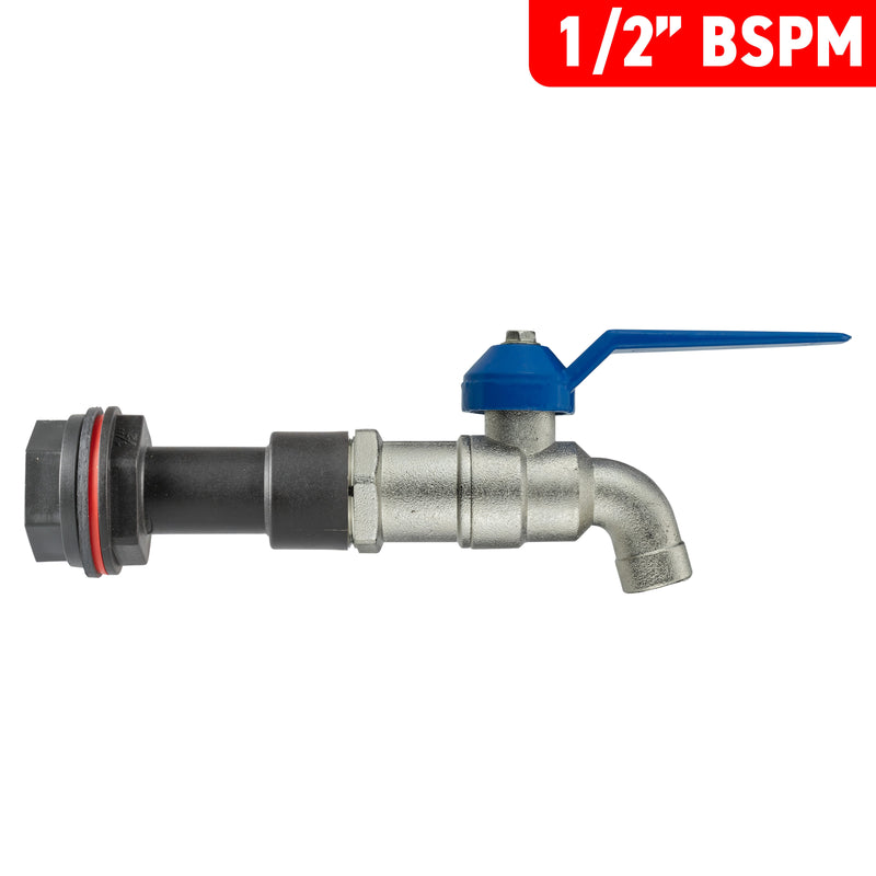 Water Butt Extension Kit 1/2" with Simple Lever Tap and Drill Bit - Home & Garden > Lawn & Garden Tech Hose & Fittings