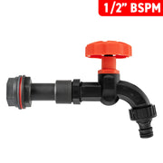 Water Butt Extension Kit 1/2" with Black Dial Tap and Drill Bit - Home & Garden > Lawn & Garden Tech Hose & Fittings