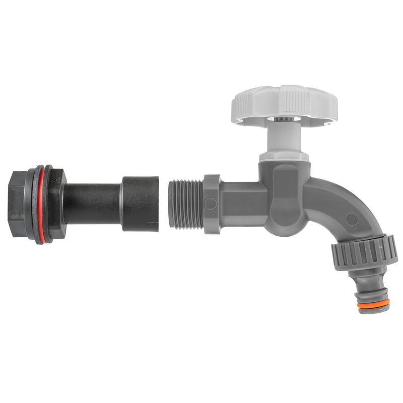 Water Butt Extension Kit 1/2" with Grey Dial Tap - Home & Garden > Lawn & Garden > Watering & Irrigation Tech Hose & Fittings