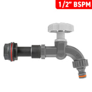 Water Butt Extension Kit 1/2" with Grey Dial Tap - Home & Garden > Lawn & Garden > Watering & Irrigation Tech Hose & Fittings