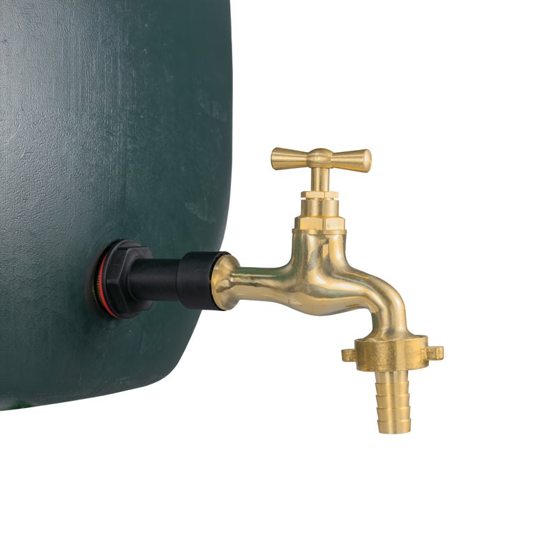 Water Butt Extension Kit 1/2" with 13mm Barbed Polished Brass Tap and Drill Bit - Home & Garden > Lawn & Garden Tech Hose & Fittings