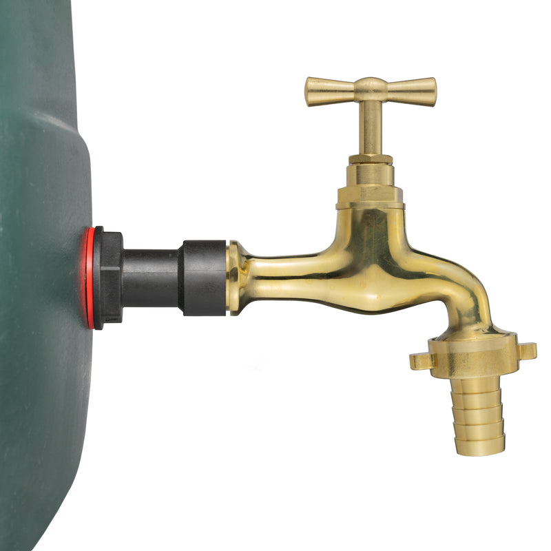 Water Butt Extension Kit 1/2" with 15mm Barbed Polished Brass Tap - Home & Garden > Lawn & Garden > Watering & Irrigation Tech Hose & Fittings