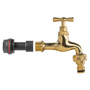 Water Butt Extension Kit 1/2" with Quick Connect Polished Brass Tap and Drill Bit - Home & Garden > Lawn & Garden Tech Hose & Fittings