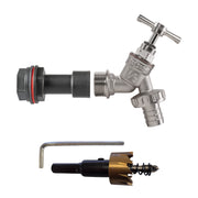 Water Butt Extension Kit 1/2" with Nickel Plated Barbed Tap and Drill Bit - Home & Garden > Lawn & Garden Tech Hose & Fittings
