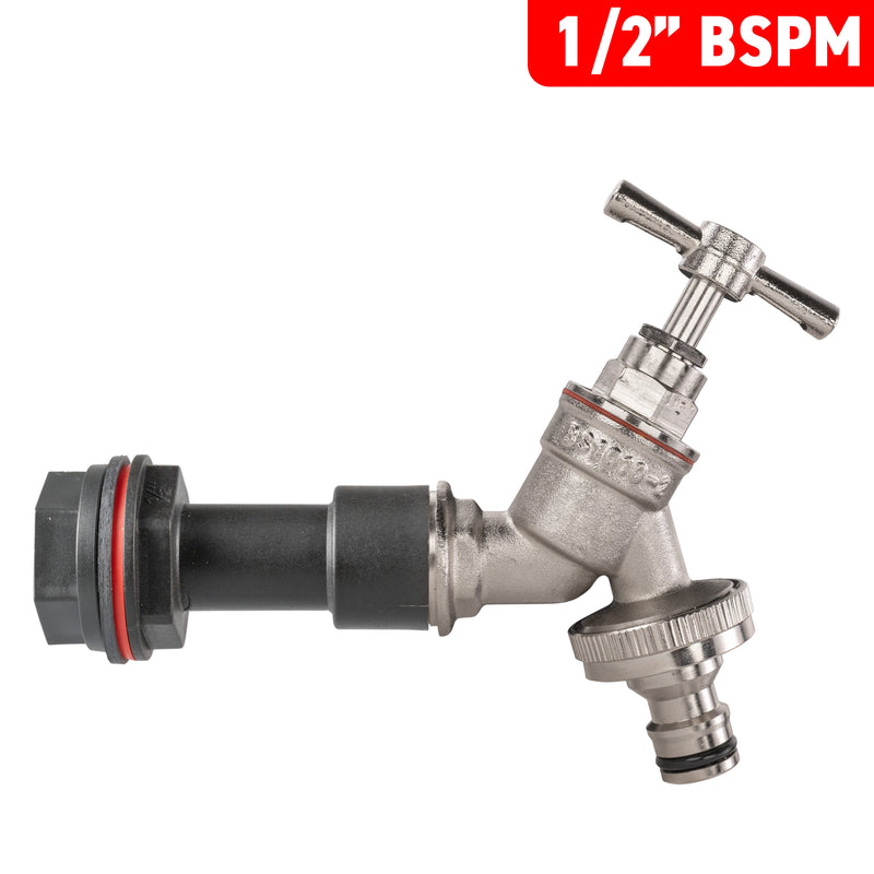 Water Butt Extension Kit 1/2" with Nickel Plated Quick Connect Tap - Home & Garden > Lawn & Garden > Watering & Irrigation Tech Hose & Fittings